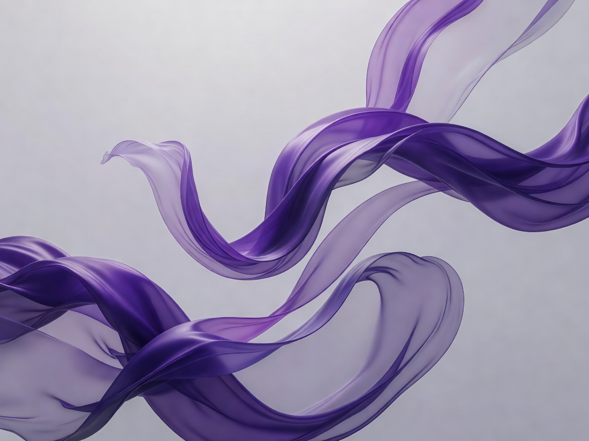 Abstract render of elegant fluid purple ribbon movements